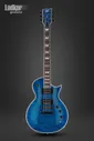 ESP LTD EC-1000 Piezo See Thru Blue Quilt Top NEW LEC1000PIEZOQMSTB